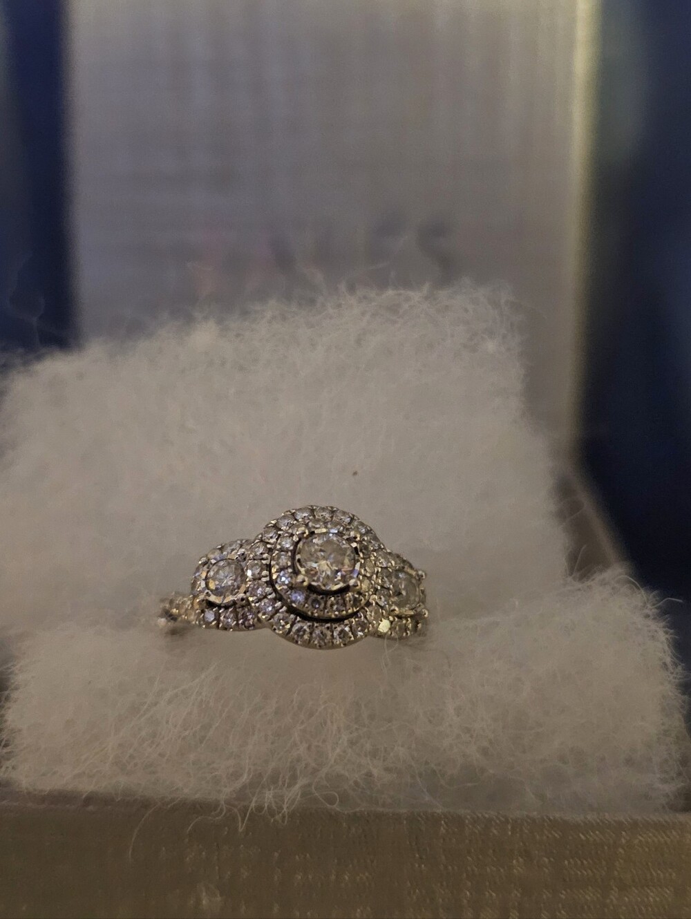 Zales White Gold and Diamond Cocktail Ring - Picture 2 of 4